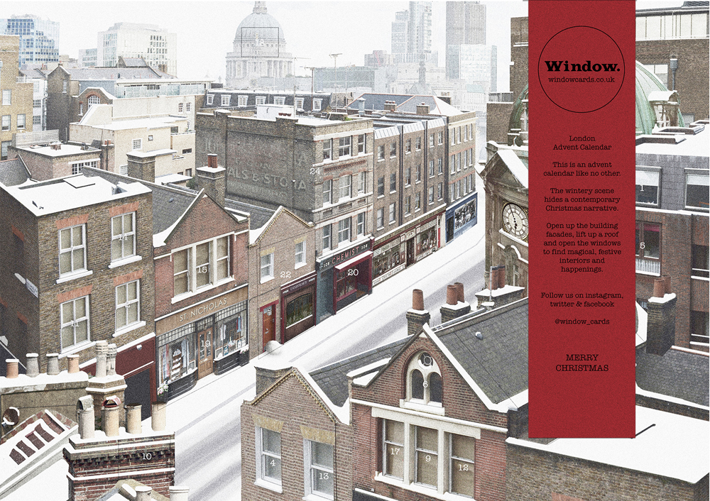 londonsnowchristmasadventcalendarwindowcards
